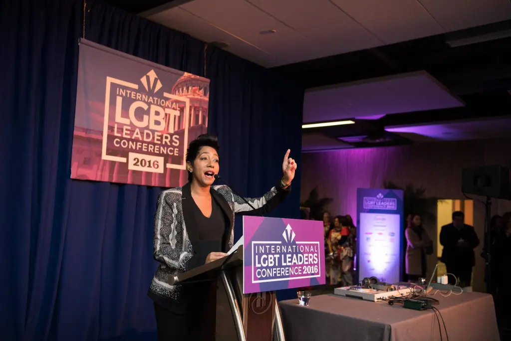 Aisha Moodie-Mills speaks at the 2016 LGBT Leaders Conference