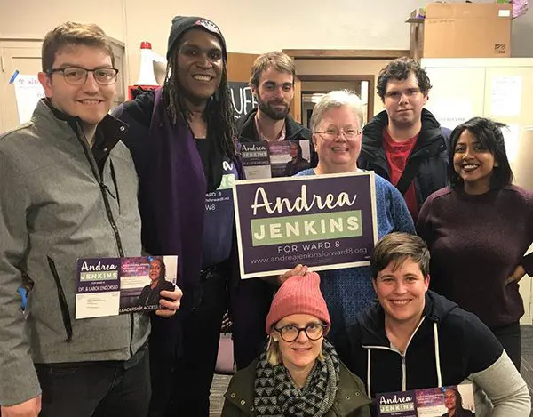 Andrea Jenkins election night team