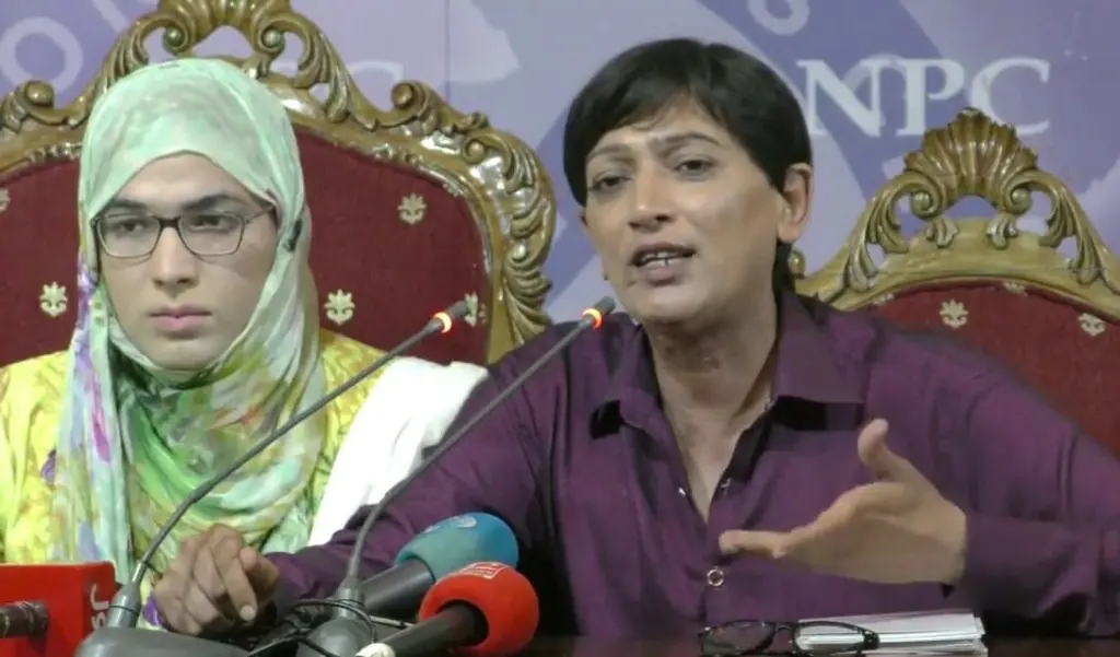 Right is Nadeem Kashish, radio host and transgender activist. Left is Nayyab Ali, activist from the All Pakistan Transgender Election Network. Both were candidates in July 25th's elections.