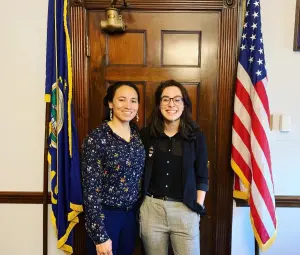 Aliya Bean poses with Representative Sharice Davids