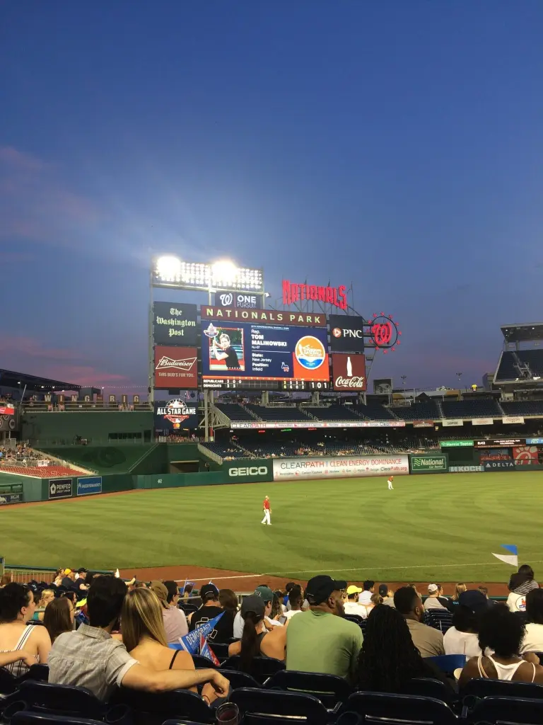 A shot of the Congressional Baseball Game at Nationals Stadium