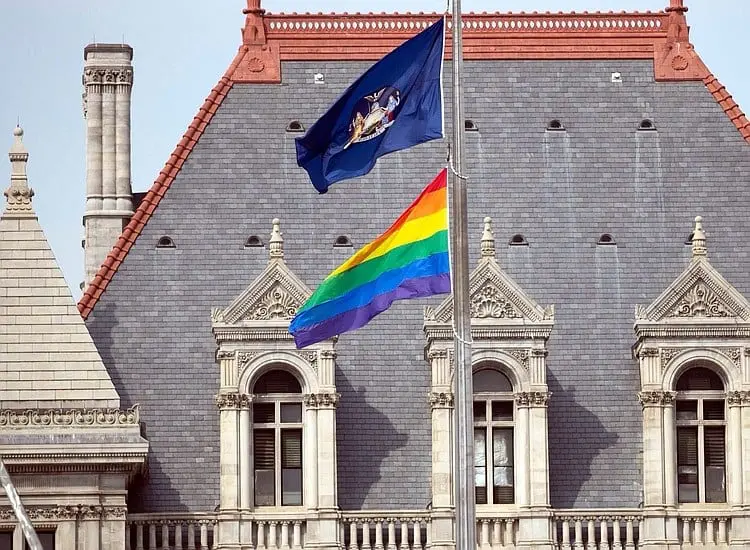 New York State Capitol flies Pride flag after passing hate crime law