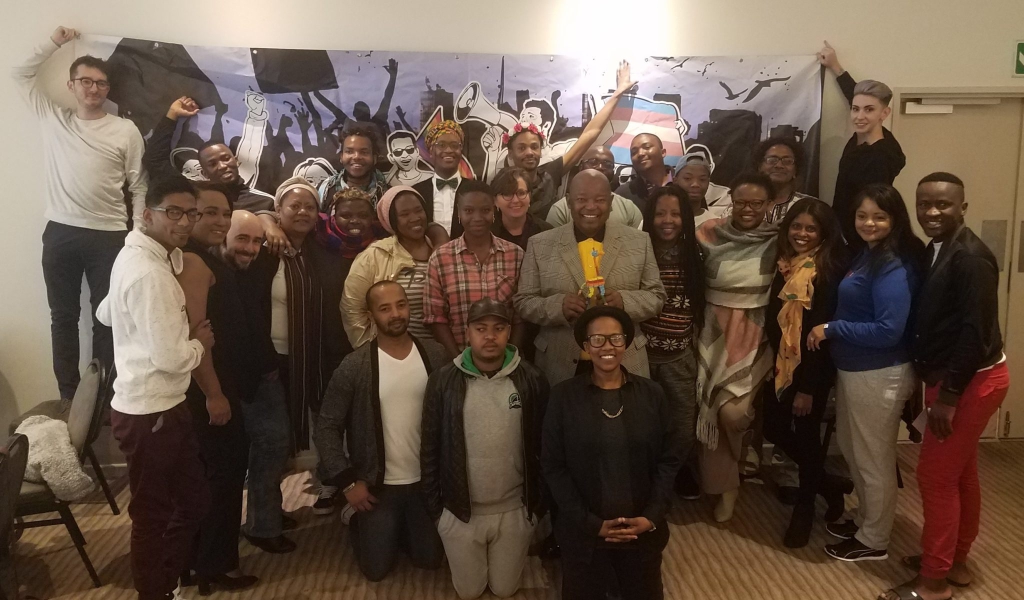 South African activists pose with the Victory International team