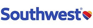 Southwest Logo Blue text and a tri-colored heart.blue. red. and yellow.