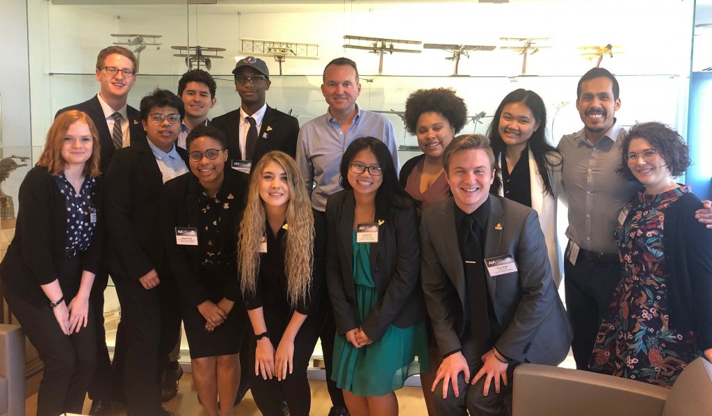 The Victory Congressional Interns pose with Eric Fanning, CEO of AIA