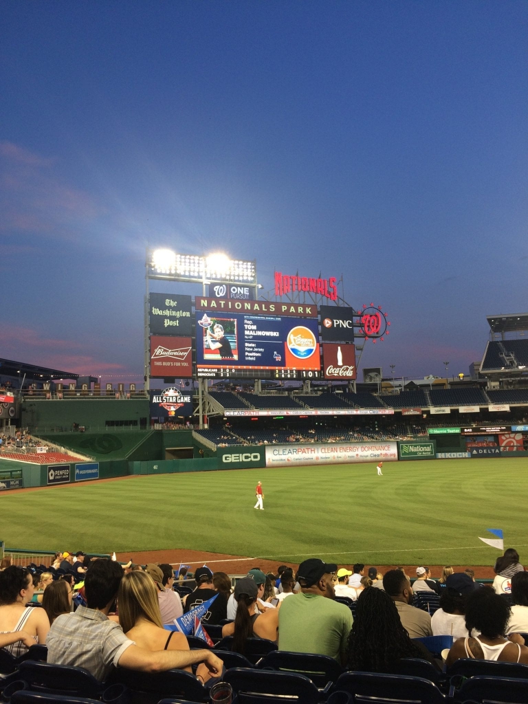 A shot of the Congressional Baseball Game at Nationals Stadium 